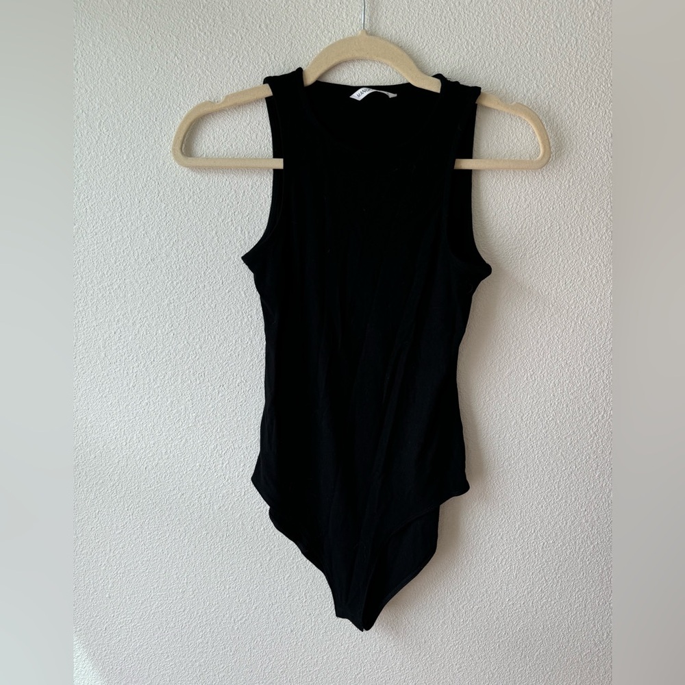 Black ribbed bodysuit